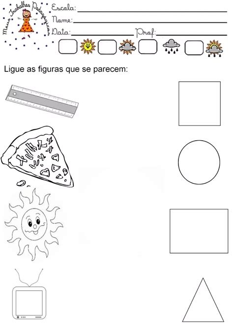 Atividades Formas Geom Tricas Educa O Infantil E Maternal Para