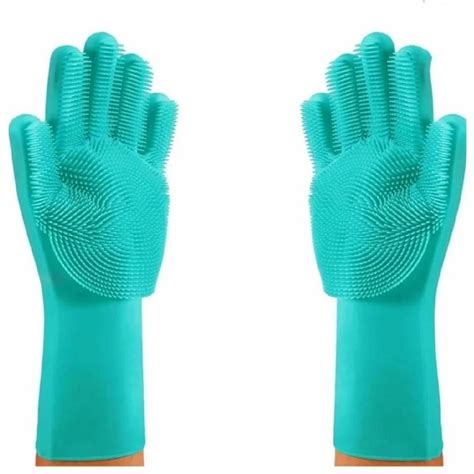 Unisex Silicone Dishwashing Scrubber Gloves Size Free Size At Rs 58