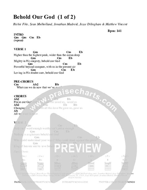 Behold Our God Chords PDF (Fike) - PraiseCharts