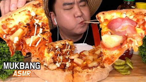 신메뉴 도미노 피자하프앤하프 먹방 이팅사운드 Asmr Korean Dominos Pizza Mukbang Eating