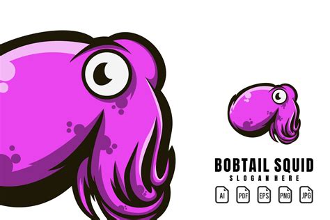 Bobtail Squid Mascot Logo Graphic By Maxs Graphic Creative Fabrica