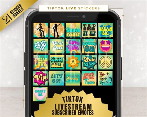 Tik Tok Sub Stickers Tiktok Live Emotes Stickers For Tiktok Live Badge For Tiktok Groovy