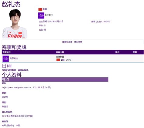 杭州亚运会官网英雄联盟项目选手简历lol玩加社区 玩加电竞
