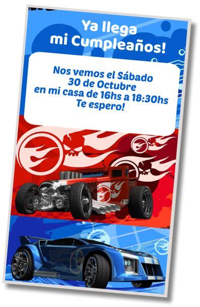 Mejores Invitaciones Fiesta Hot Wheels Whatsapp Digital