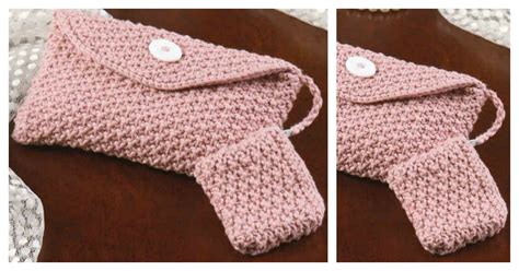 Silky Pink Evening Bag With Coin Purse Free Knitting Pattern