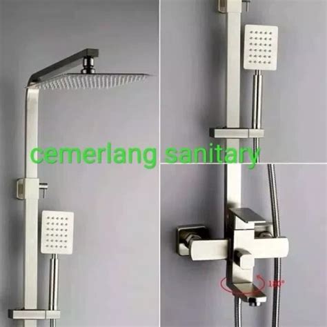 Jual Shower Tiang Panas Dingin Stainless Shower Coulumn Kotak