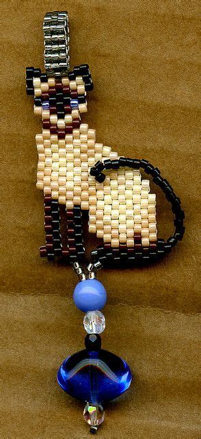 Siamese Cat Beaded Pendant Beaded Pendant Beaded Jewelry Cat Bead