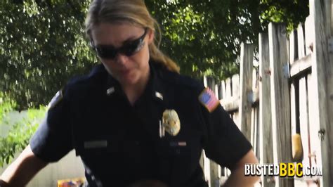 Public Alley Gets Some Steamy Action From Perverted Milf Officers