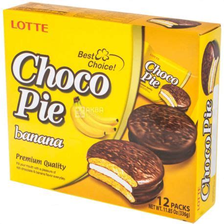 Buy Lotte Choco Pie banana, 336 g, Lotte Chocopai Banana Cookies with ...