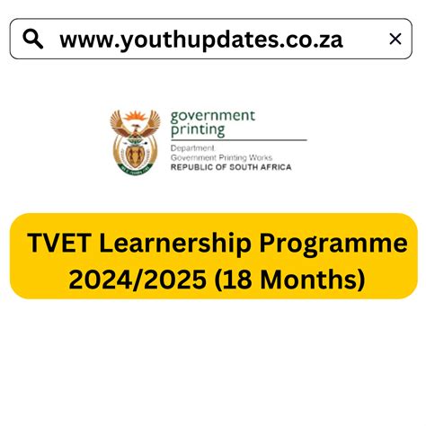 Tvet Learnership Programme 20242025 18 Months Youth Updates