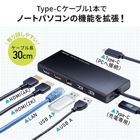 ケーブル1本でモニター2画面に出力できるドッキングステーションを8月31日発売 サンワサプライ株式会社のプレスリリース