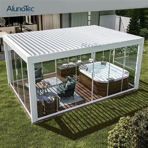 [hot Item] Alunotec Customized Manual Modern Louvered Roof Outdoor Motorized Patio Terrance Arch