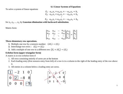 Pdf 6 1 Linear Systems Of Equations Gaussian Elimination With