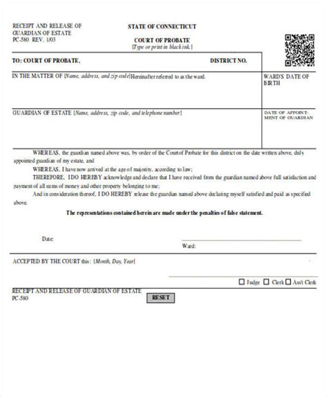 Sample Receipt For Estate Distribution