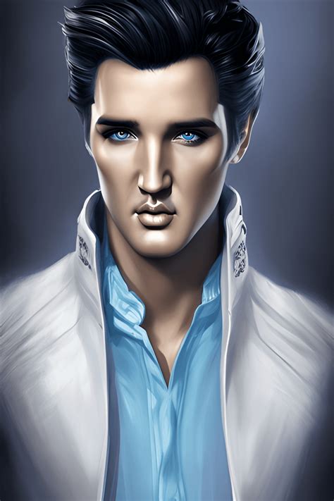 Handsome Elvis Presley Portrait · Creative Fabrica