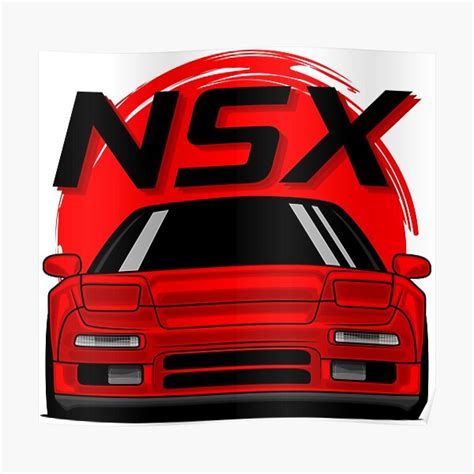 Red Jdm Supercar Front Poster For Sale By Goldentuners Redbubble