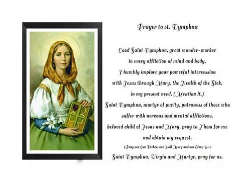 Prayer To St Dymphna By Barbara Griffin Prayers St Dymphna