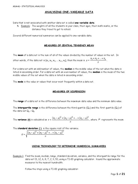 Statistical Analysis Notes Pdf Percentile Margin Of Error