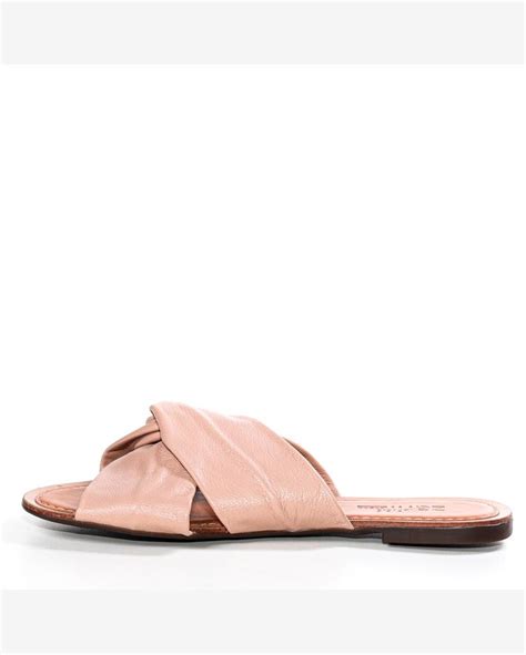 Riachuelo Rasteira Feminina Casual Zariff Em Couro Nude