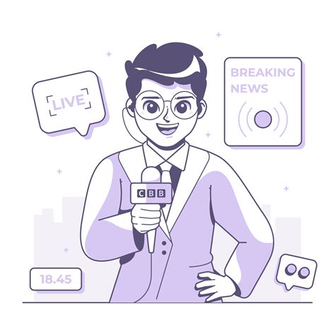 news anchor cartoon illustration design 23687520 Vector Art at Vecteezy