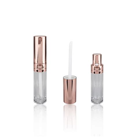 High Quality Cylinder Rose Gold Lip Gloss Tubes Lipgloss Containers Visonpack