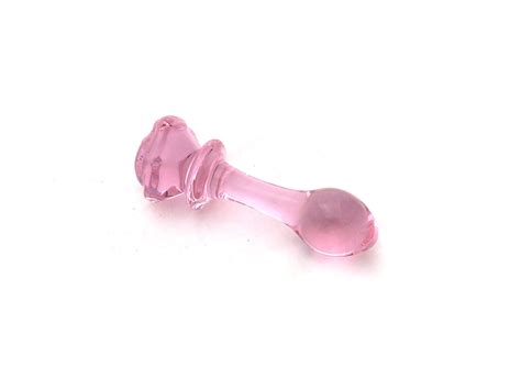 Pink Glass Butt Plug With Smooth Shaft Elegant Fetish Sex Toys