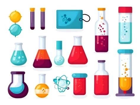 Premium Vector Isolated Colorful Science Objects And Icons Vector Set