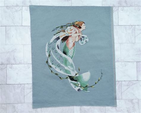 Mermaid Deepest Love Finished Cross Stitch 15x 18 Etsy