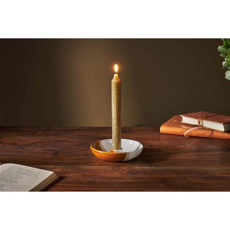 Nkuku Candra Ceramic Candle Holder - Candles Holders & Lanterns - White/Brown by Nkuku ...