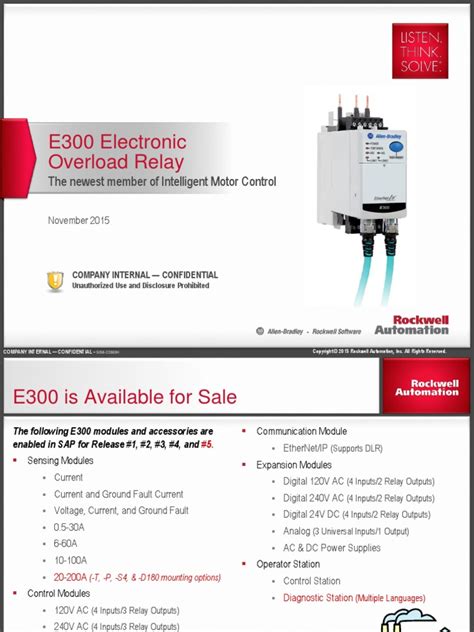 E300 Overload Relay Presentation Internal Long Updated 11052015