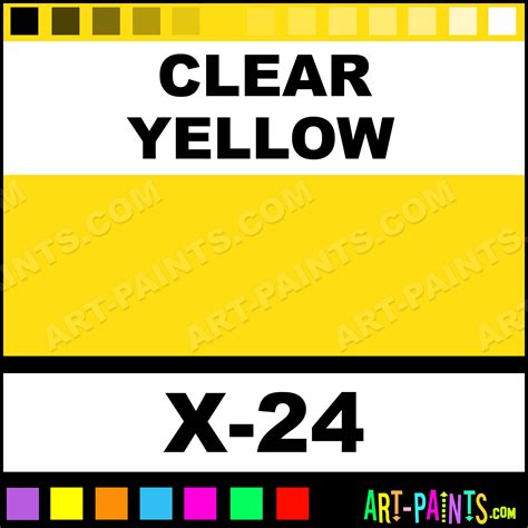 Clear Yellow Color Acrylic Paints X 24 Clear Yellow Paint Clear