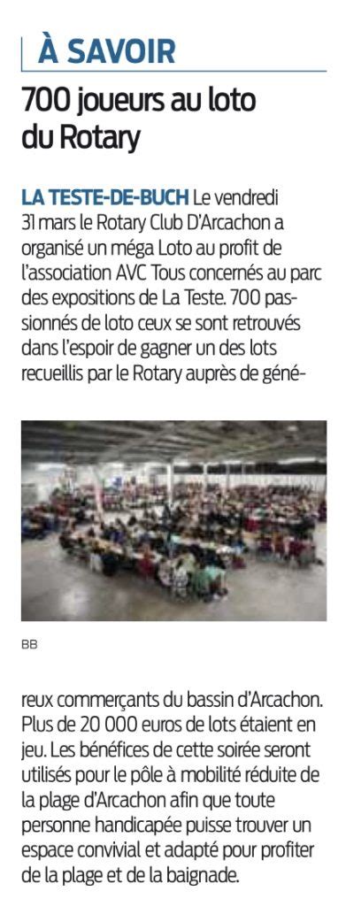 Je Marche Avc Joueurs Au Loto Du Rotary Sud Ouest