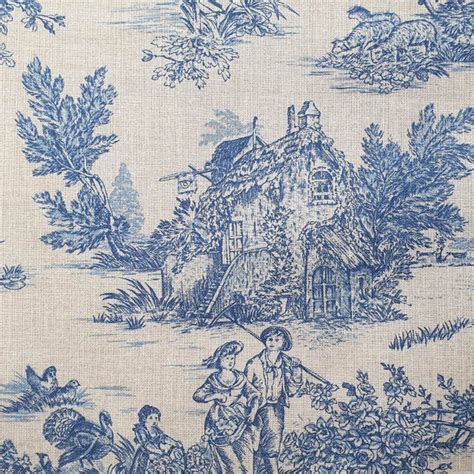 Toile De Coton Mini Pastorale Bleue