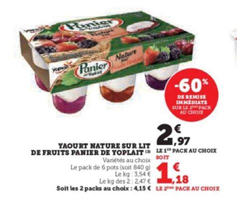 Promo Yaourt Nature Sur Lit De Fruits Panier De Yoplait Chez Hyper U