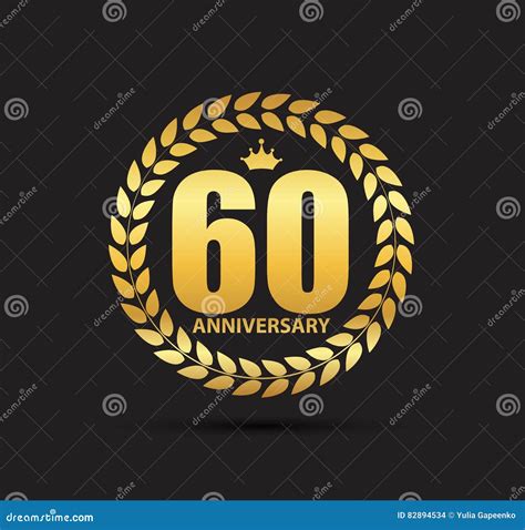 Template Logo 60 Years Anniversary Vector Illustration Stock Vector