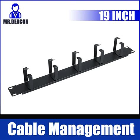 1pc 1u 5d Rings Cable Manager 19 Inch Horizontal Rack Mount Metal