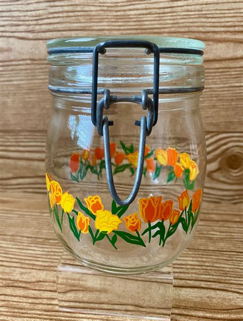 Carlton Glass Company Glass Jar 3 4 Liter Vintage Storage Container