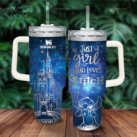 Stitch Cartoon Custom Stanley Quencher 40oz Stainless Steel Tumbler