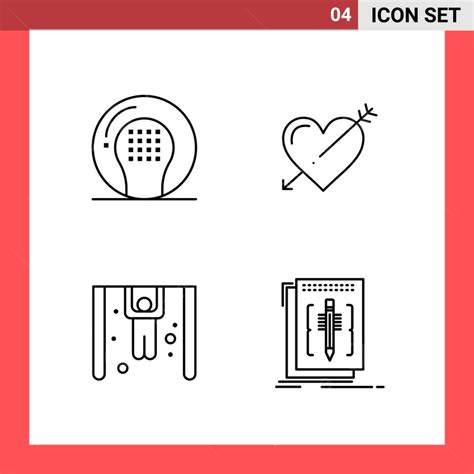 Outline Style Vector Hd PNG Images 4 Icon Pack Line Style Outline