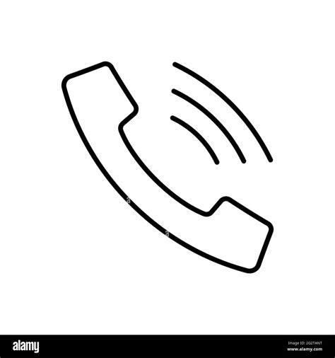 Phone Simple Line Flat Icon Telephone Support Symbol Call Us Concept