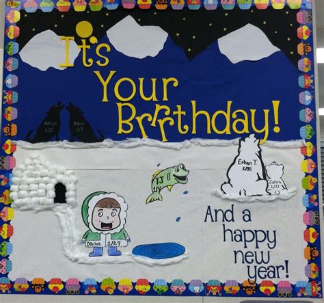 January Birthday Board- Brrrrrr | Birthday bulletin, Birthday bulletin ...