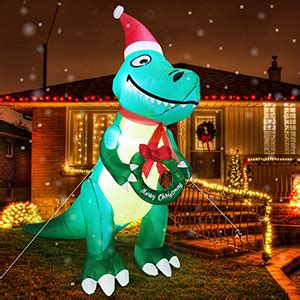 Amazon TURNMEON 10 Ft Tall Christmas Inflatables Dinosaur Outdoor