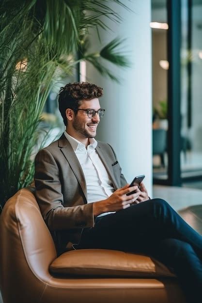 Premium Photo Young Businessman Wearing Eyeglasses And Talking Over