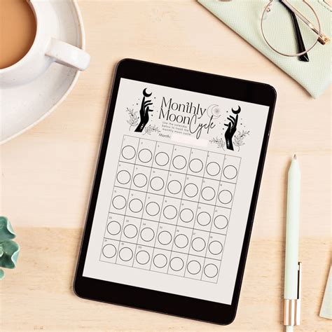 Monthly Moon Cycle Tracker Printable Download - Etsy