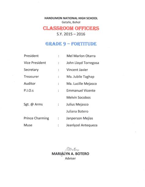 Class Officers