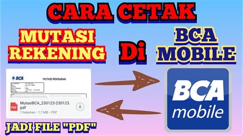 Cara Cetak Mutasi Rekening Di Mbanking BCA G2c14 YouTube