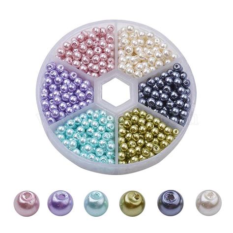 4mm Couleur Mixte Rond Verre Perles HY JP0003 03 Sets De Perles En