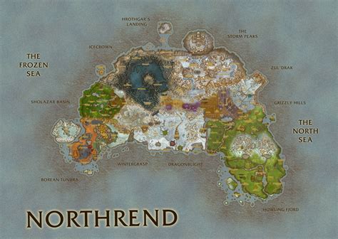 World of Warcraft Northrend Map High Quality A3 A2 or A1 - Etsy