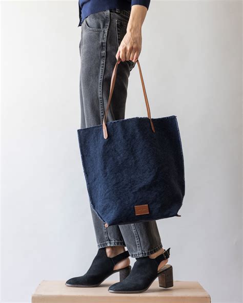 Hana 100 Hand Dyed Cotton Canvas Tote Bag In Horizon Graf Lantz