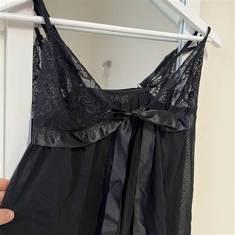 Gorgeous Mesh Lingerie Style Top With Bow Detail Depop